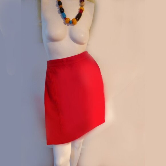 Red mini pencil skirt, small - Picture 4 of 4
